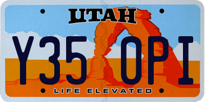 UT license plate Y350PI