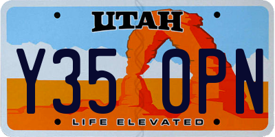 UT license plate Y350PN