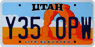 UT license plate Y350PW