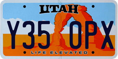UT license plate Y350PX