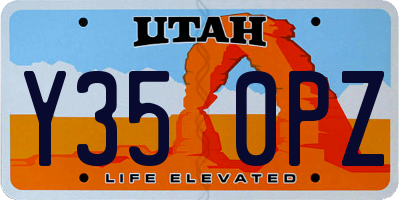 UT license plate Y350PZ