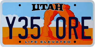 UT license plate Y350RE