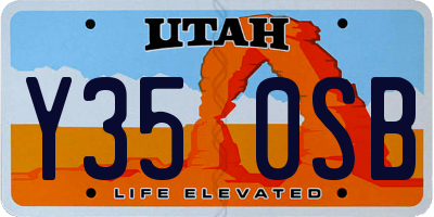 UT license plate Y350SB