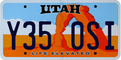 UT license plate Y350SI