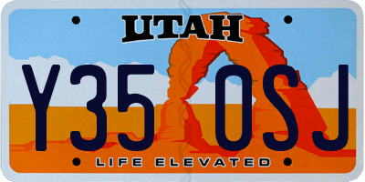 UT license plate Y350SJ