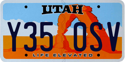 UT license plate Y350SV