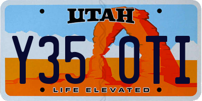 UT license plate Y350TI