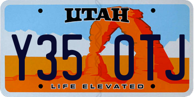 UT license plate Y350TJ