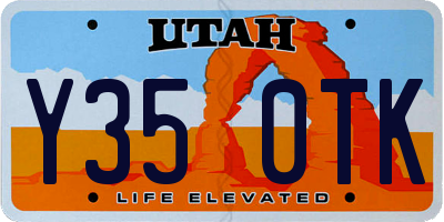 UT license plate Y350TK