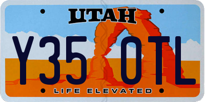 UT license plate Y350TL