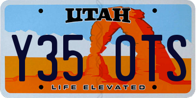 UT license plate Y350TS