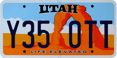UT license plate Y350TT