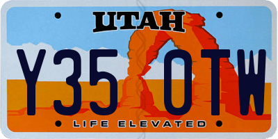 UT license plate Y350TW
