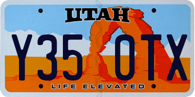 UT license plate Y350TX