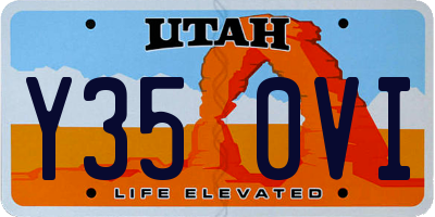 UT license plate Y350VI