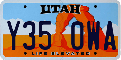 UT license plate Y350WA
