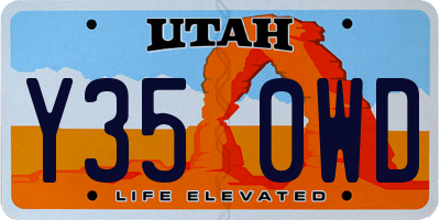 UT license plate Y350WD