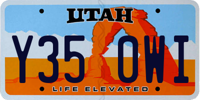 UT license plate Y350WI