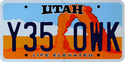 UT license plate Y350WK