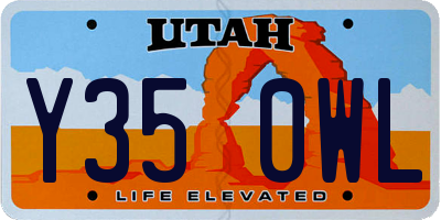UT license plate Y350WL