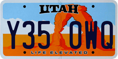 UT license plate Y350WQ