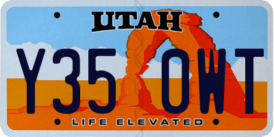 UT license plate Y350WT