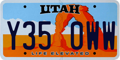 UT license plate Y350WW