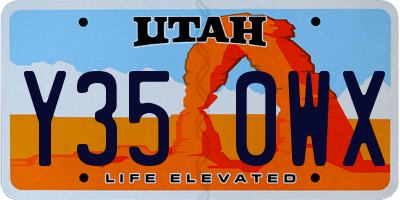 UT license plate Y350WX