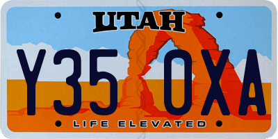 UT license plate Y350XA