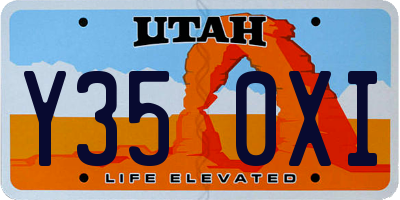 UT license plate Y350XI
