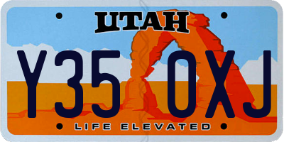UT license plate Y350XJ