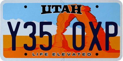 UT license plate Y350XP