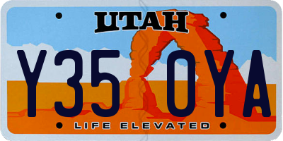UT license plate Y350YA