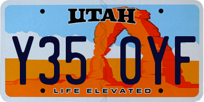 UT license plate Y350YF