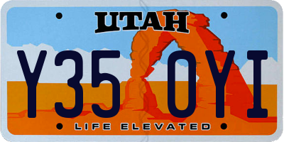 UT license plate Y350YI