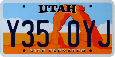 UT license plate Y350YJ