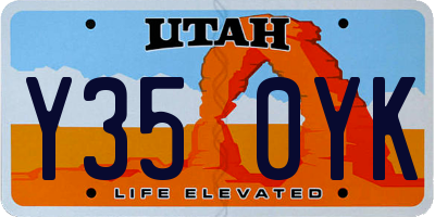 UT license plate Y350YK