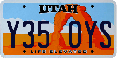 UT license plate Y350YS