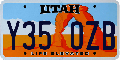 UT license plate Y350ZB