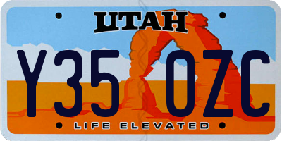 UT license plate Y350ZC