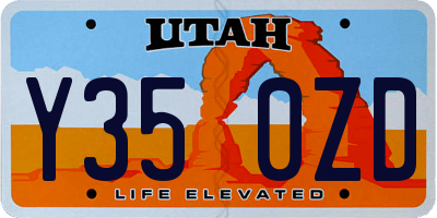UT license plate Y350ZD