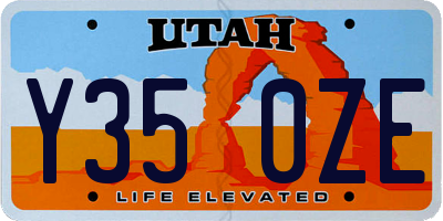 UT license plate Y350ZE