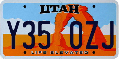 UT license plate Y350ZJ