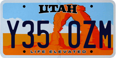 UT license plate Y350ZM