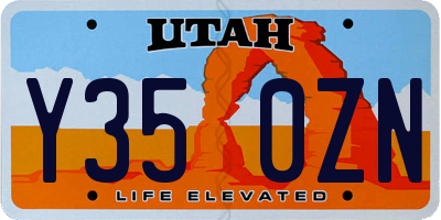 UT license plate Y350ZN