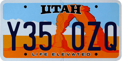UT license plate Y350ZQ