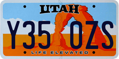 UT license plate Y350ZS