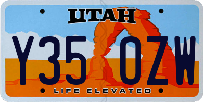 UT license plate Y350ZW