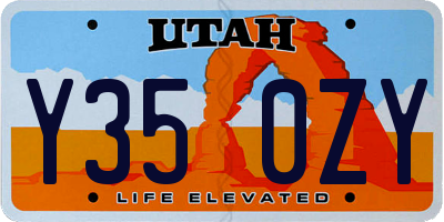 UT license plate Y350ZY