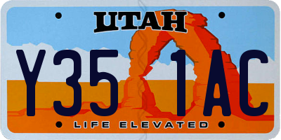 UT license plate Y351AC